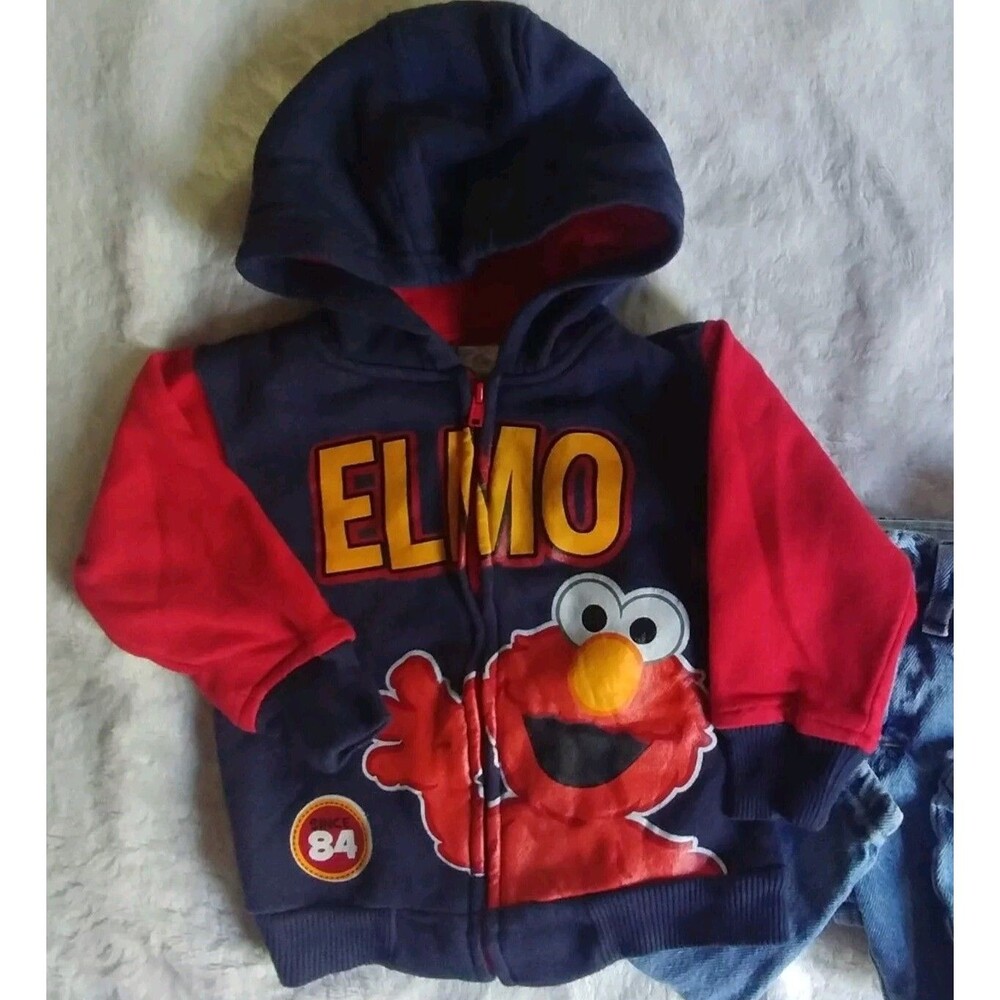 Sweatshirt 18 months Vintage Sesame Street zip up hoodie infant toddler Boy